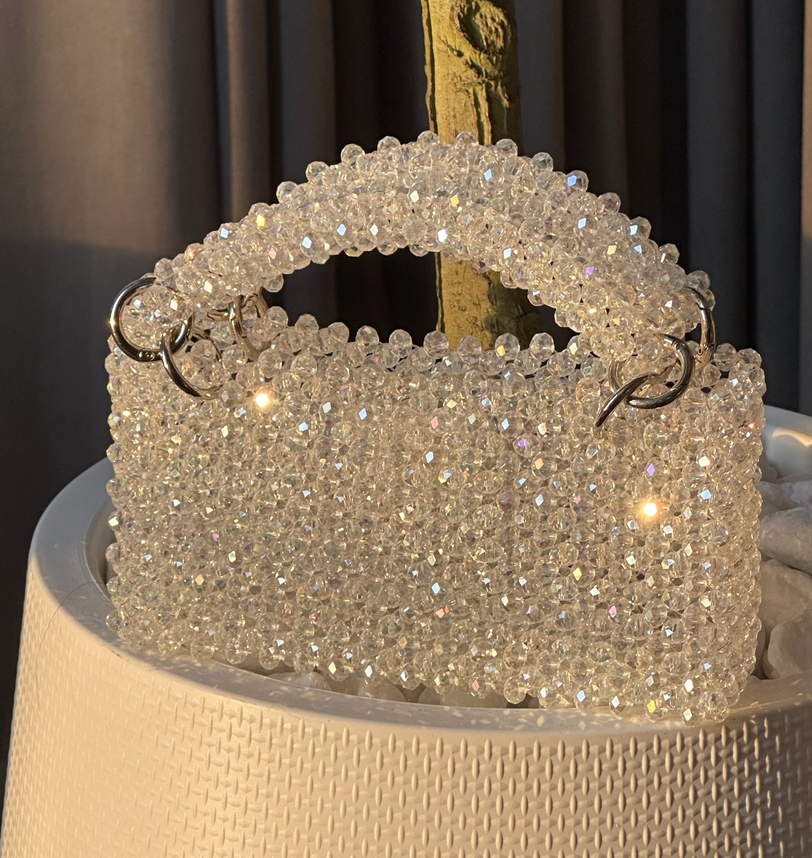 Crystal beaded bag - Clear