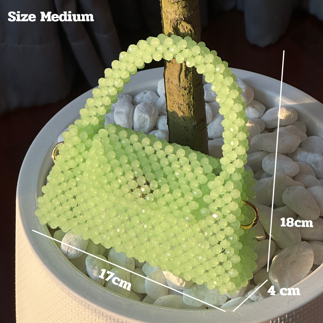 Crystal beaded bag - Matcha