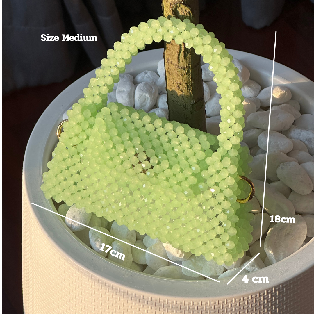 Crystal beaded bag - Matcha