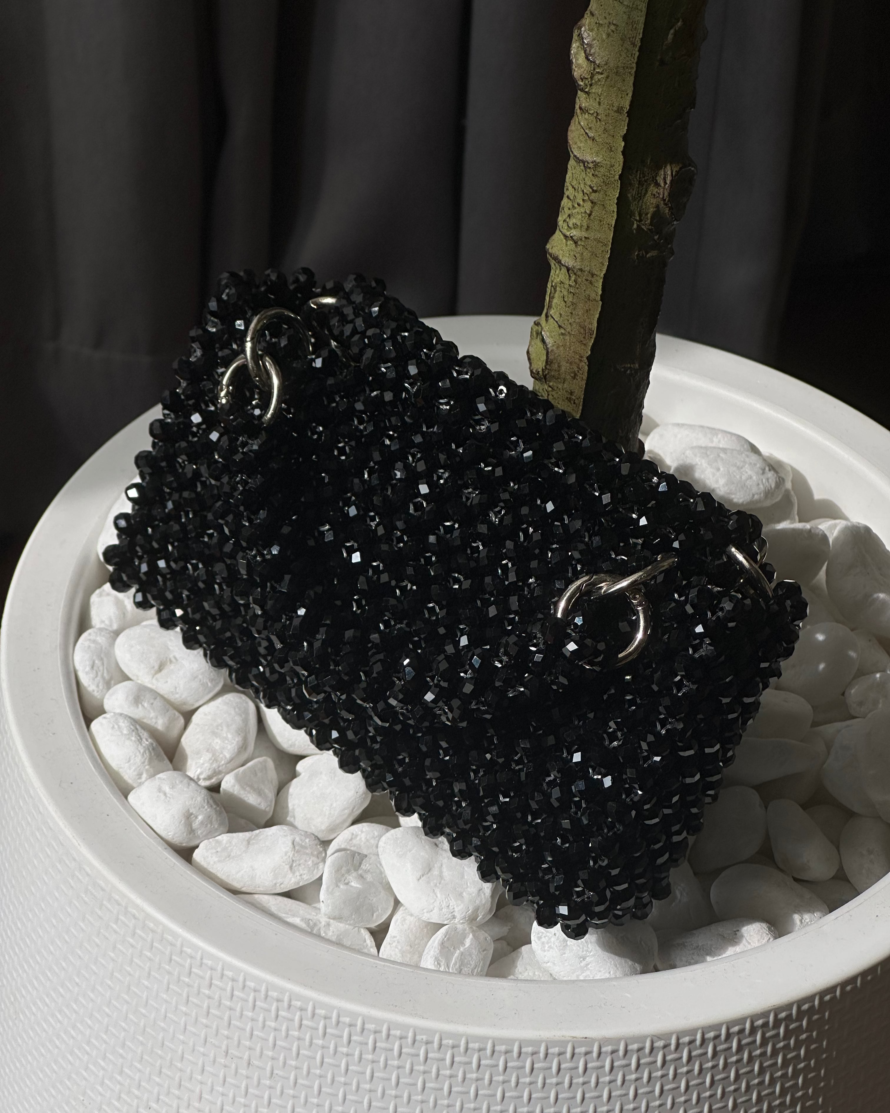 Crystal beaded bag - Midnight