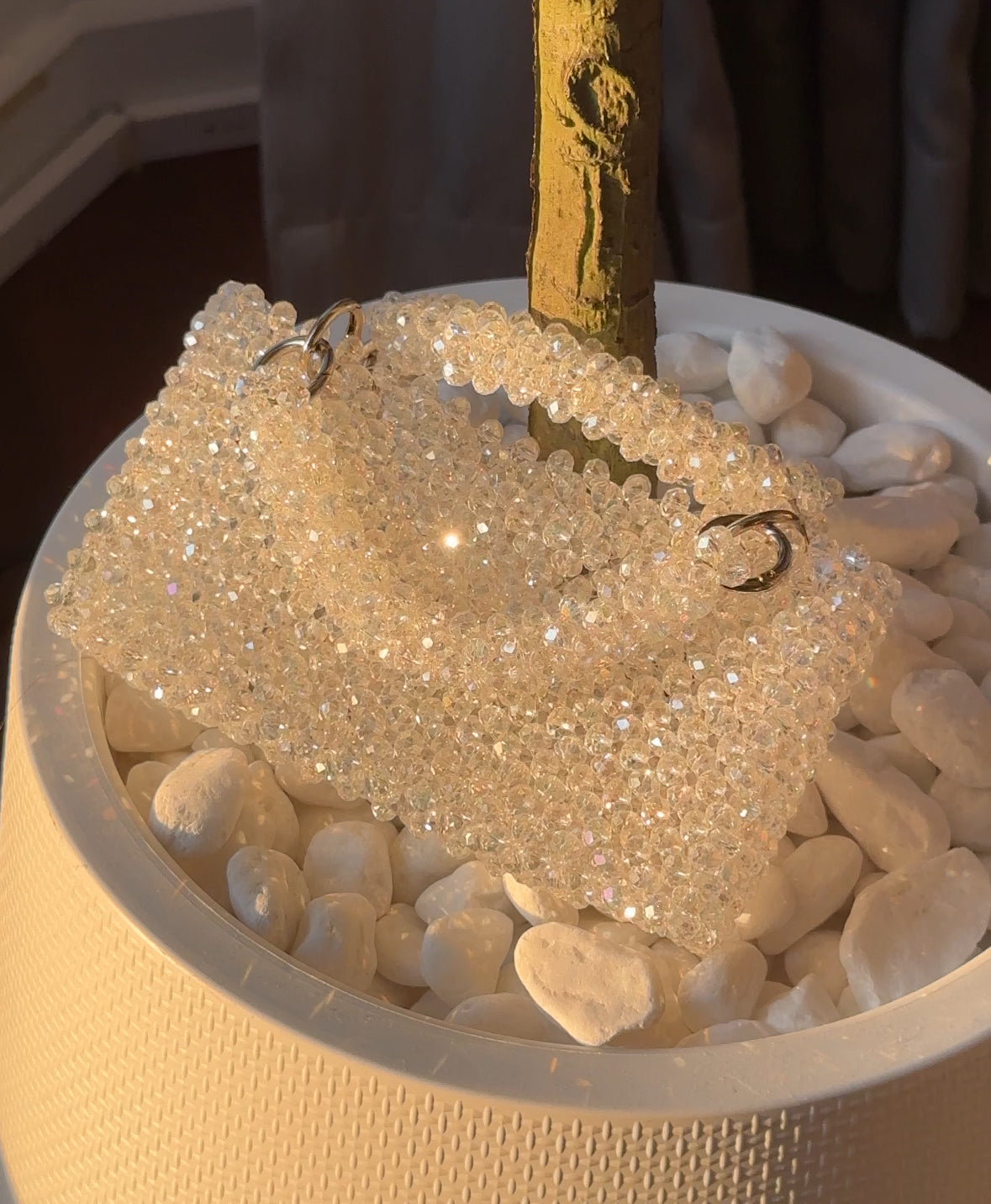 Crystal beaded bag - Clear