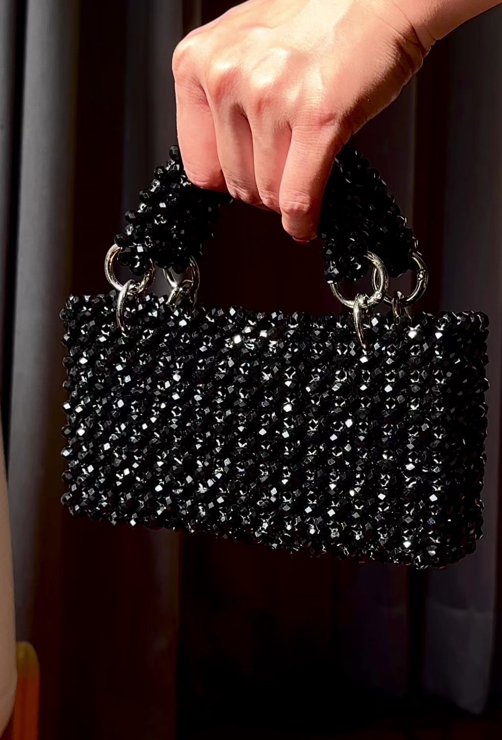 Crystal beaded bag - Midnight