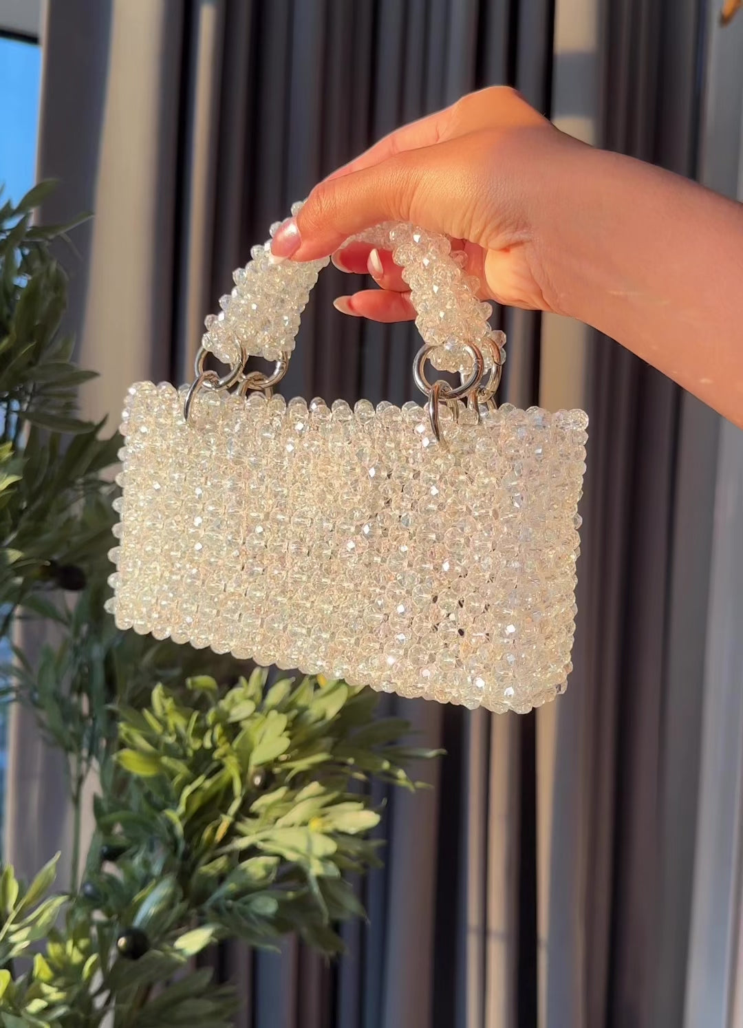 Crystal beaded bag - Clear